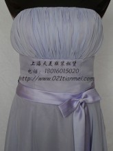紫色抹胸小蝴蝶结小礼服