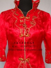 长袖红色礼仪旗袍