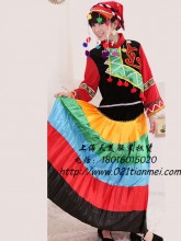 彝族舞蹈服装彩虹裙|大裙...