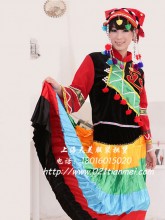 彝族舞蹈服装彩虹裙|大裙摆民族服装