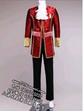 红色男士宫廷王子国外民族服装